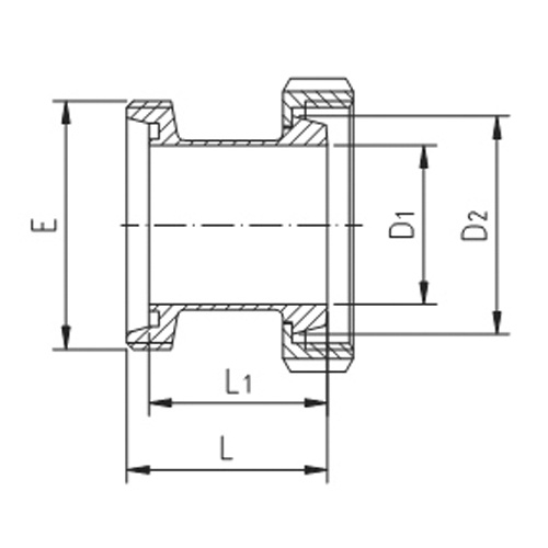 Соединительная часть GK 32x50x57 мм AISI 304